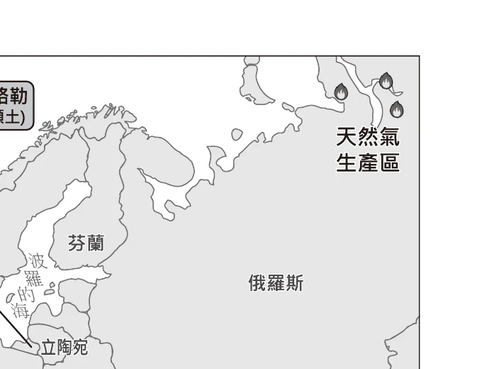 圖(十八)：波羅的海地圖，加里寧格勒為俄羅斯飛地，被波蘭與立陶宛包圍